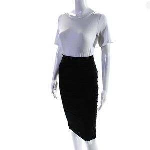 Alice + Olivia air high waist Bodycon rouched Side Midi Skirt black Size XS new